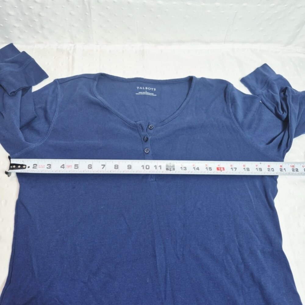 Talbots Women's Navy Blue Long Sleeved Tee Size L - Picture 5 of 5